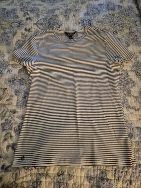 Ralph Lauren White Tee with Black Stripes